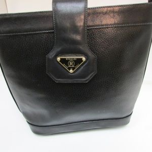 Rinaldi  Black Pebble Leather Crossbody Purse